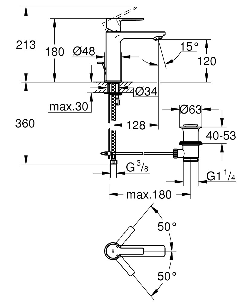 GROHE｜Lineare 單槍面盆龍頭