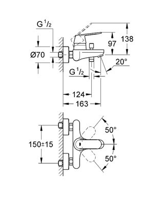 GROHE Eurosmart Cosmopolitan 浴用龍頭
